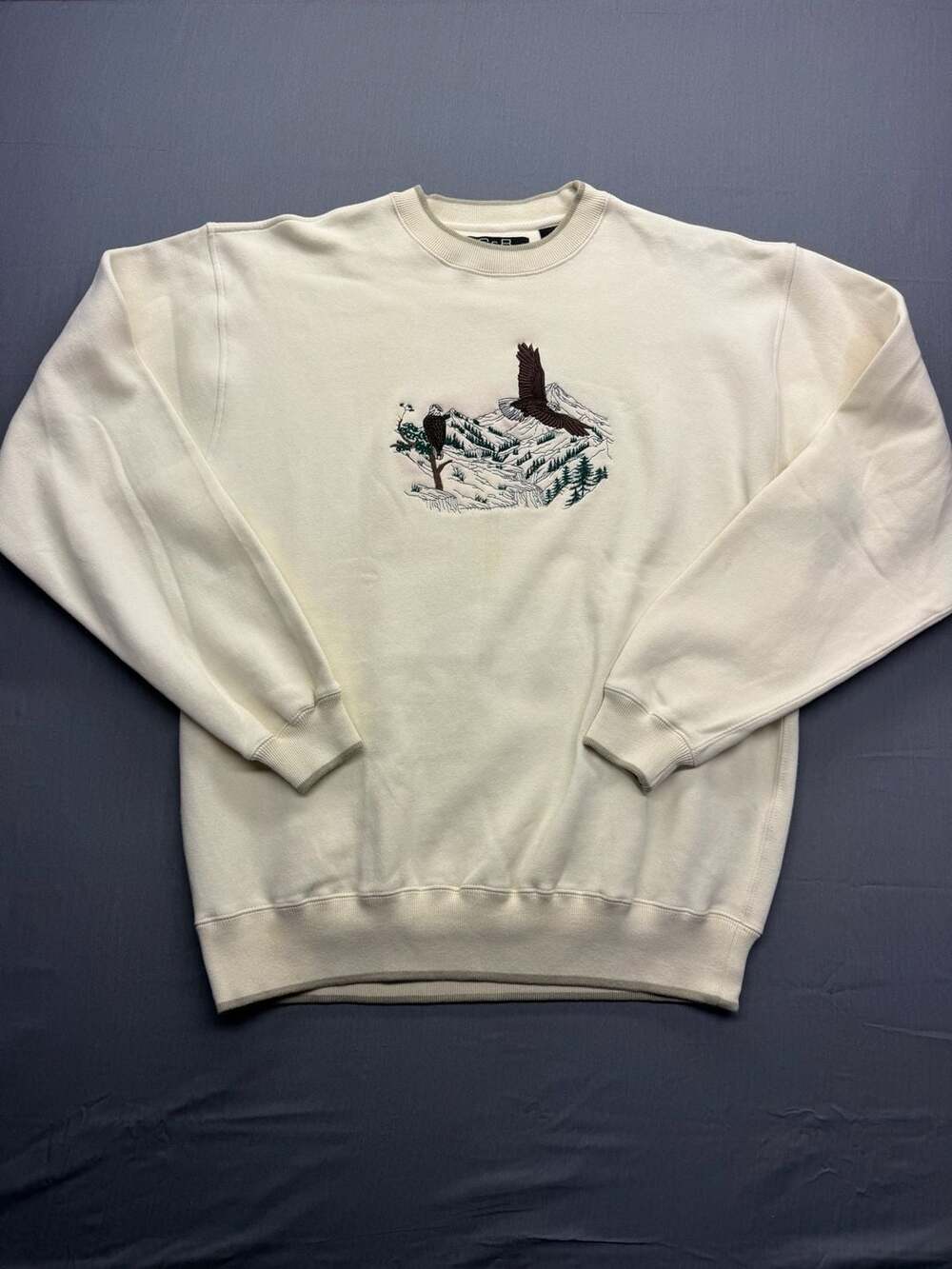 Croft & Barrow Vintage Bald Eagle Nature Outdoor Embroidered Crewneck Sweatshirt